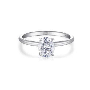 Mystique - Oval Cut Solitaire Moissanite Ring with Hidden Halo | Wedfit